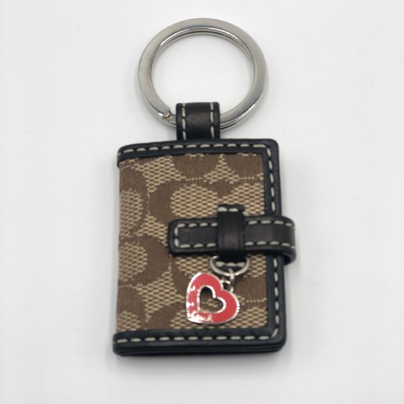 Coach Signature Photo Holder Keychain, NWOT